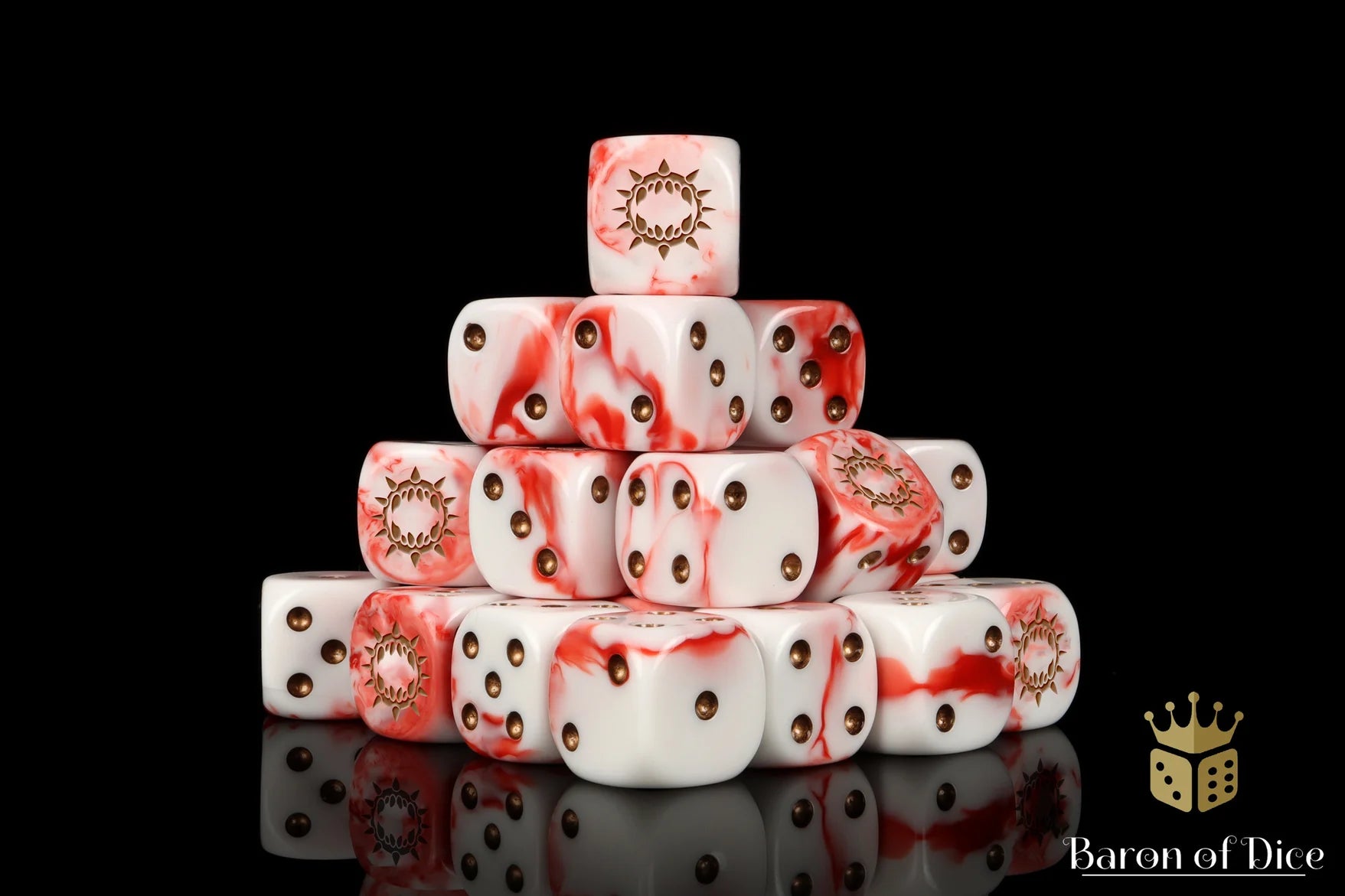 Carnage - White (25 Round Corner Dice)