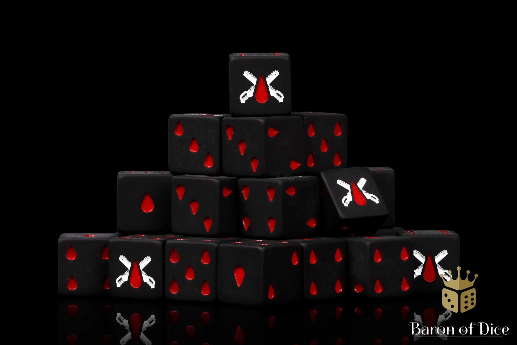 Chain Blades - Matte Black (25 Square Corner Dice)