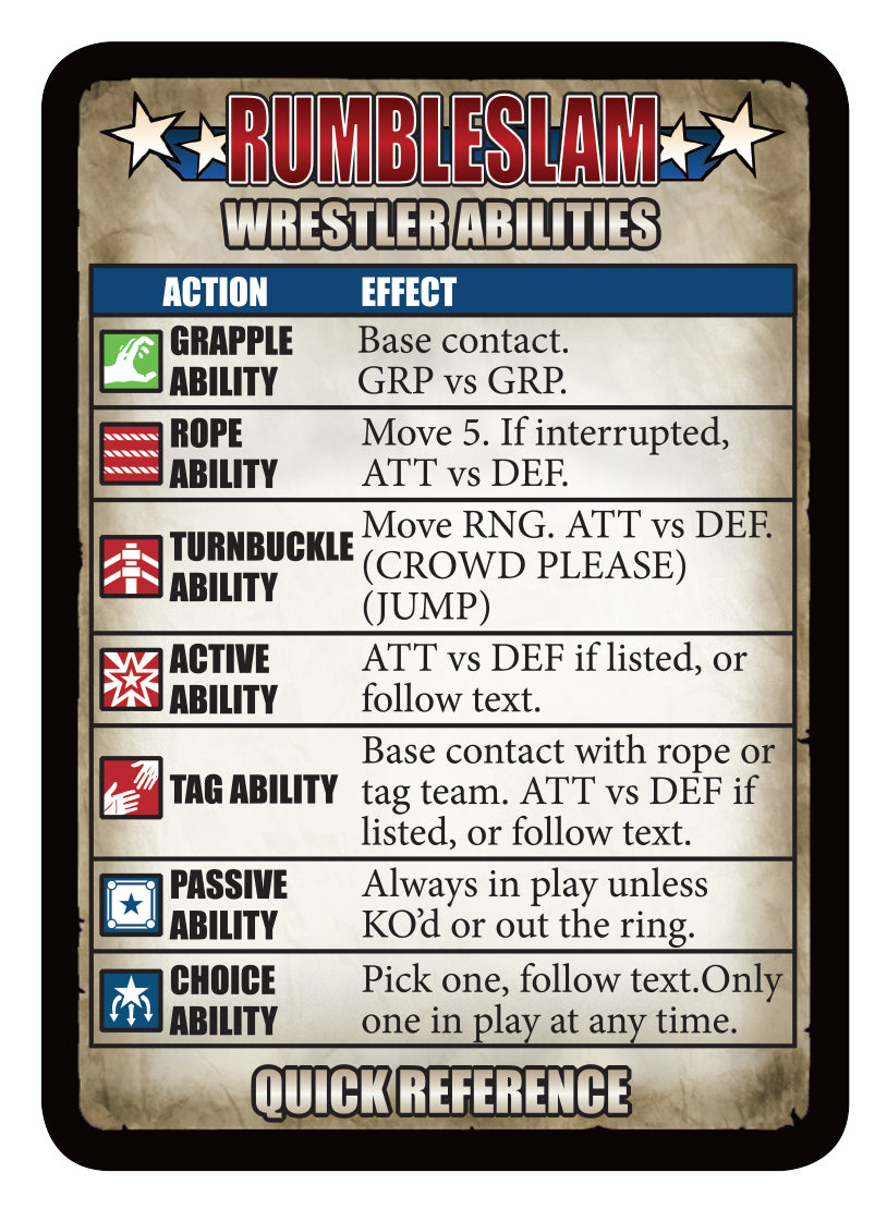 RUMBLESLAM Quick Reference Cards